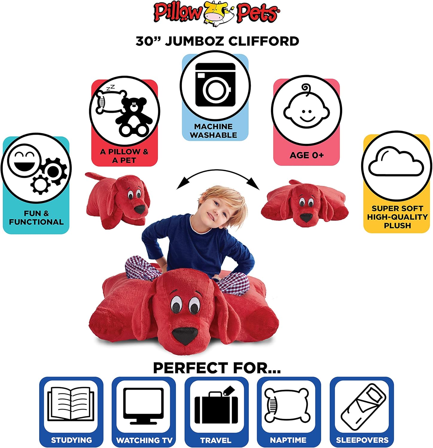 Pillow Pets Clifford The Big Red Dog 30 Inch Plush Pillow