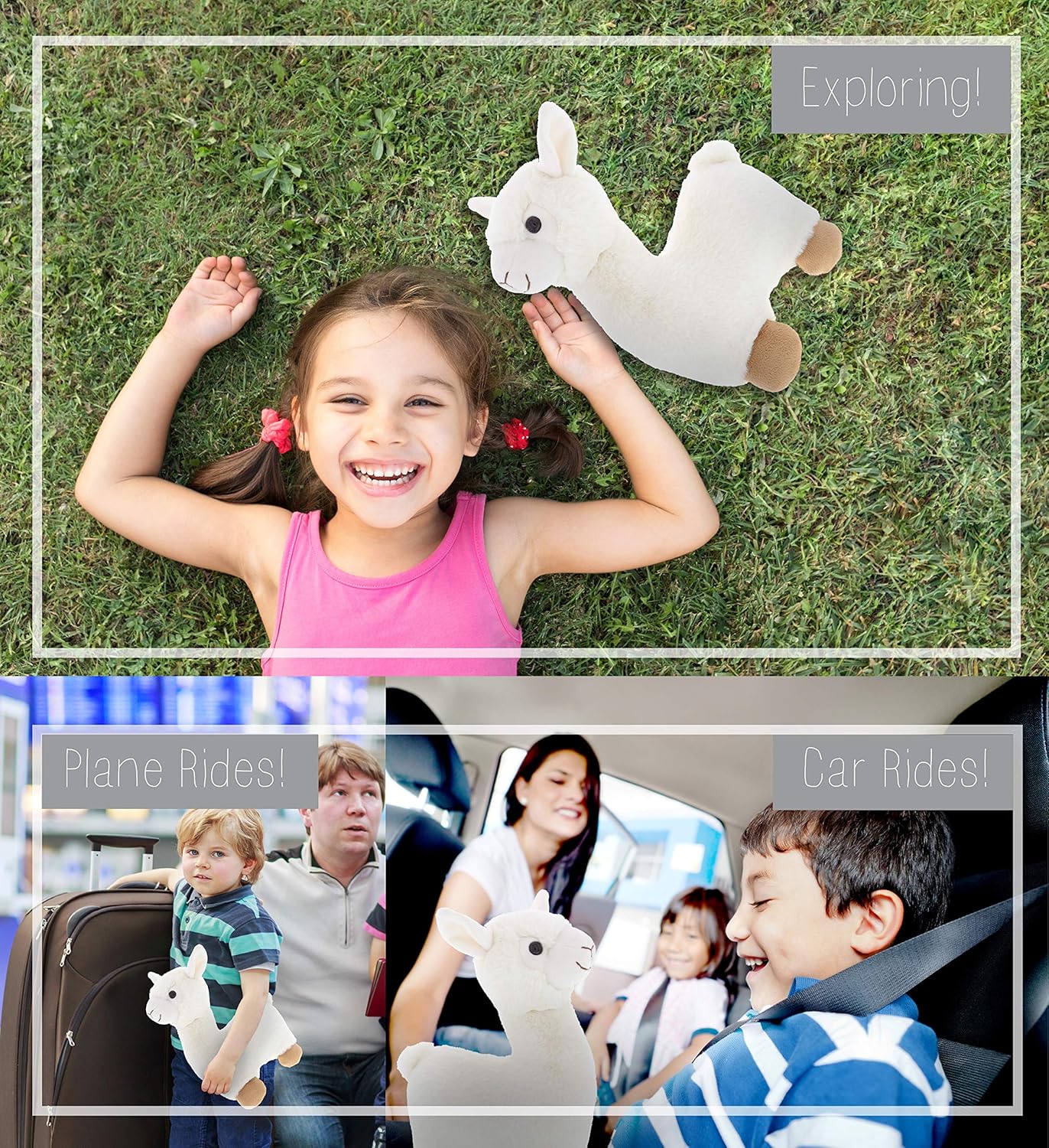 DolliBu Super Soft White Llama Plush Toy 11 Inches