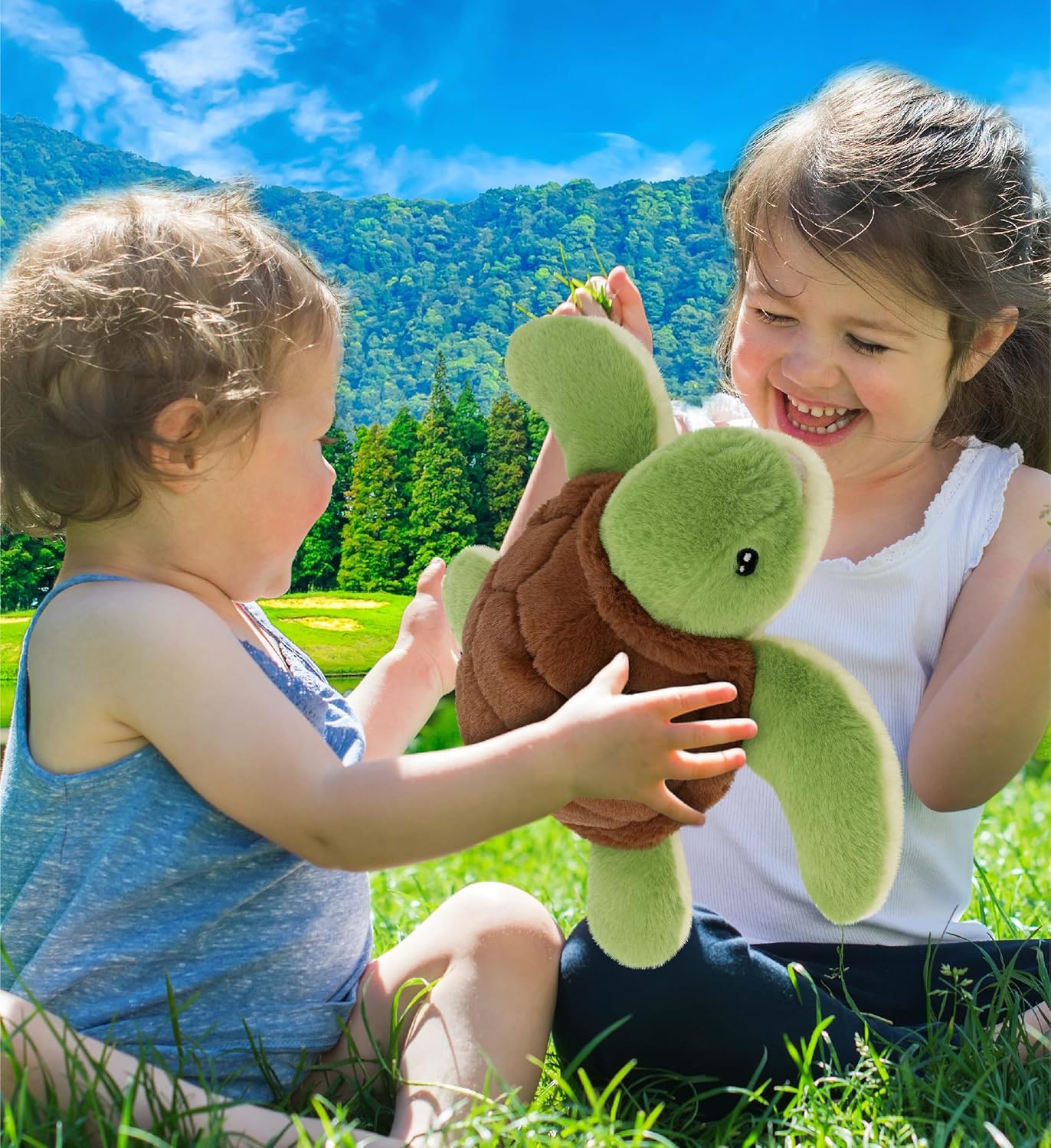 DolliBu Sea Turtle Plush Stuffed Animal 12 Inches
