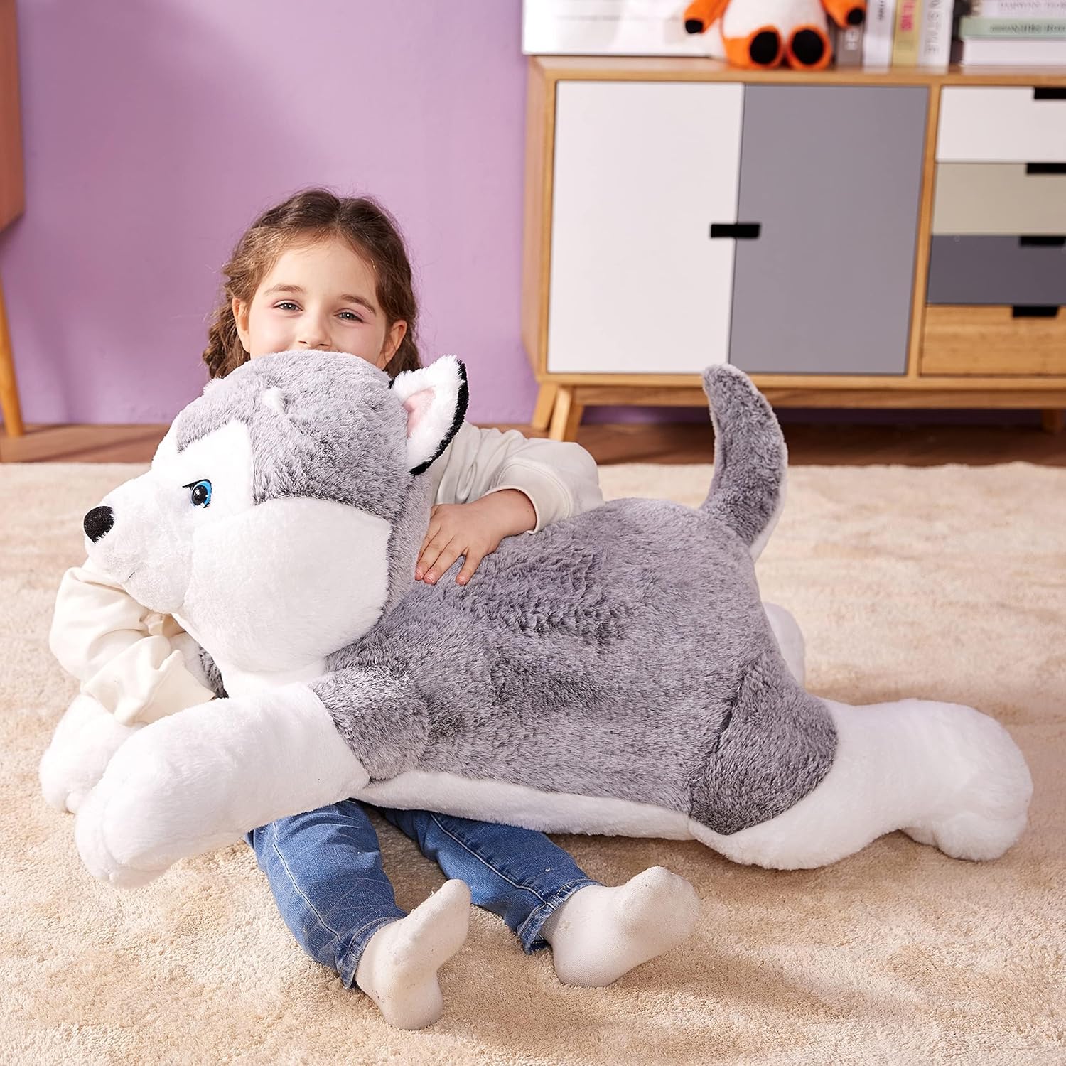 IKASA Giant Husky Plush Toy 30 Inch Big Size Stuffed Animal