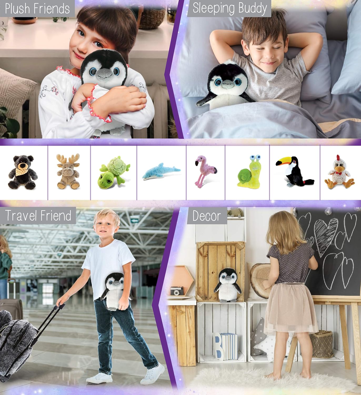DolliBu Grey Penguin Plush - 9 Inches 1