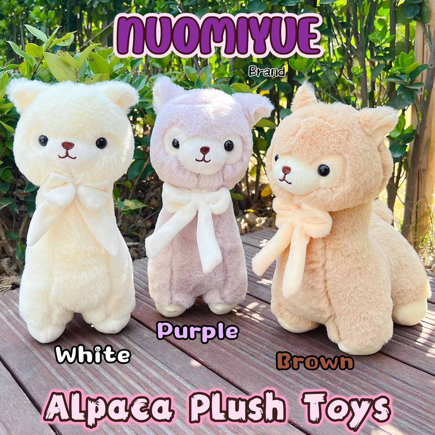 NuomiYue Brown Alpaca Plush Toy - Cute 11 Inch Llama Stuffed Animal