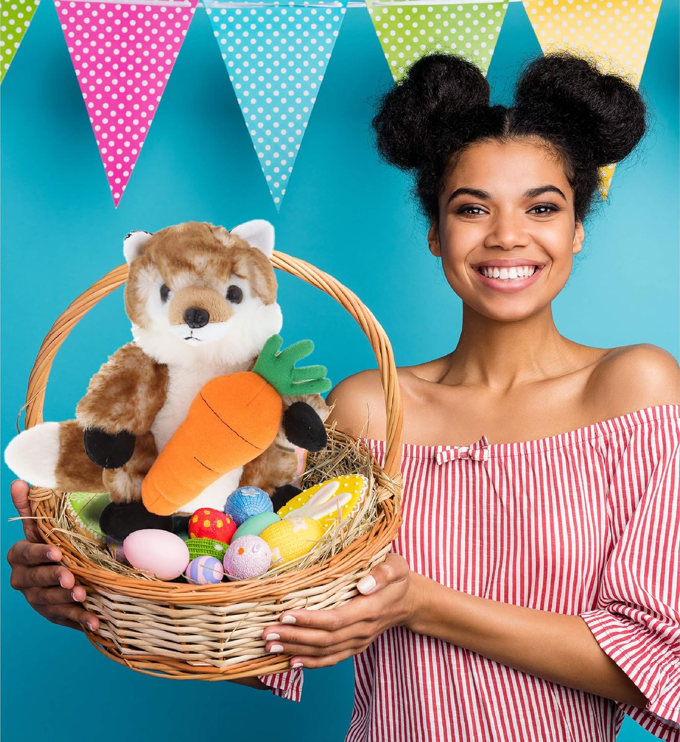DolliBu Happy Easter Soft Plush Fox with Carrot 1