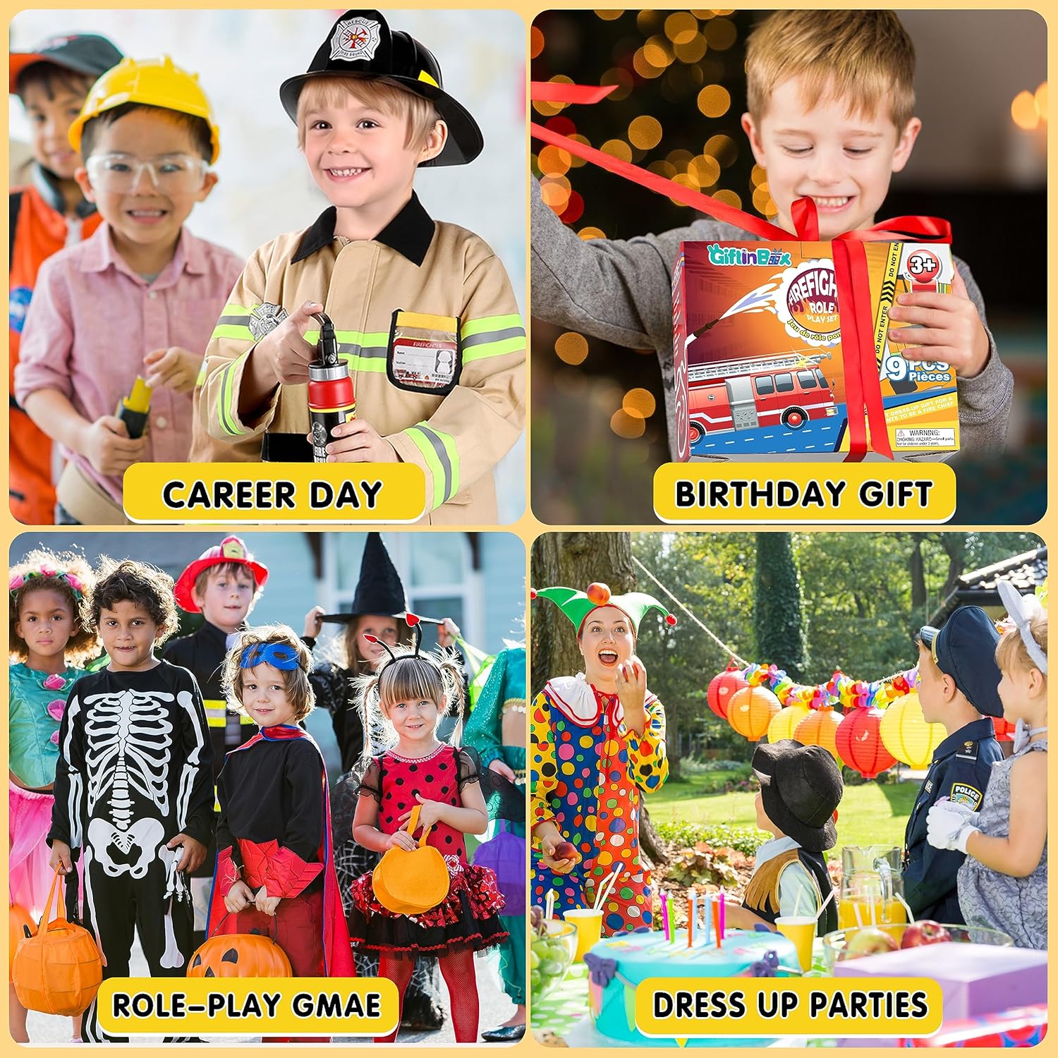 GIFTINBOX Firefighter Costume for Boys with Accessories