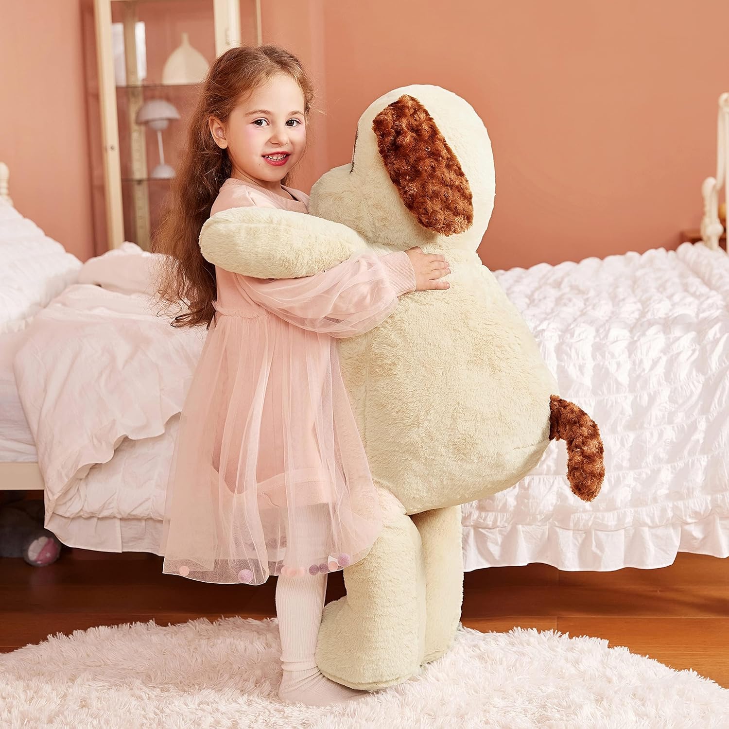 IKASA Giant Dog Plush Toy - 30 Inches Light Brown