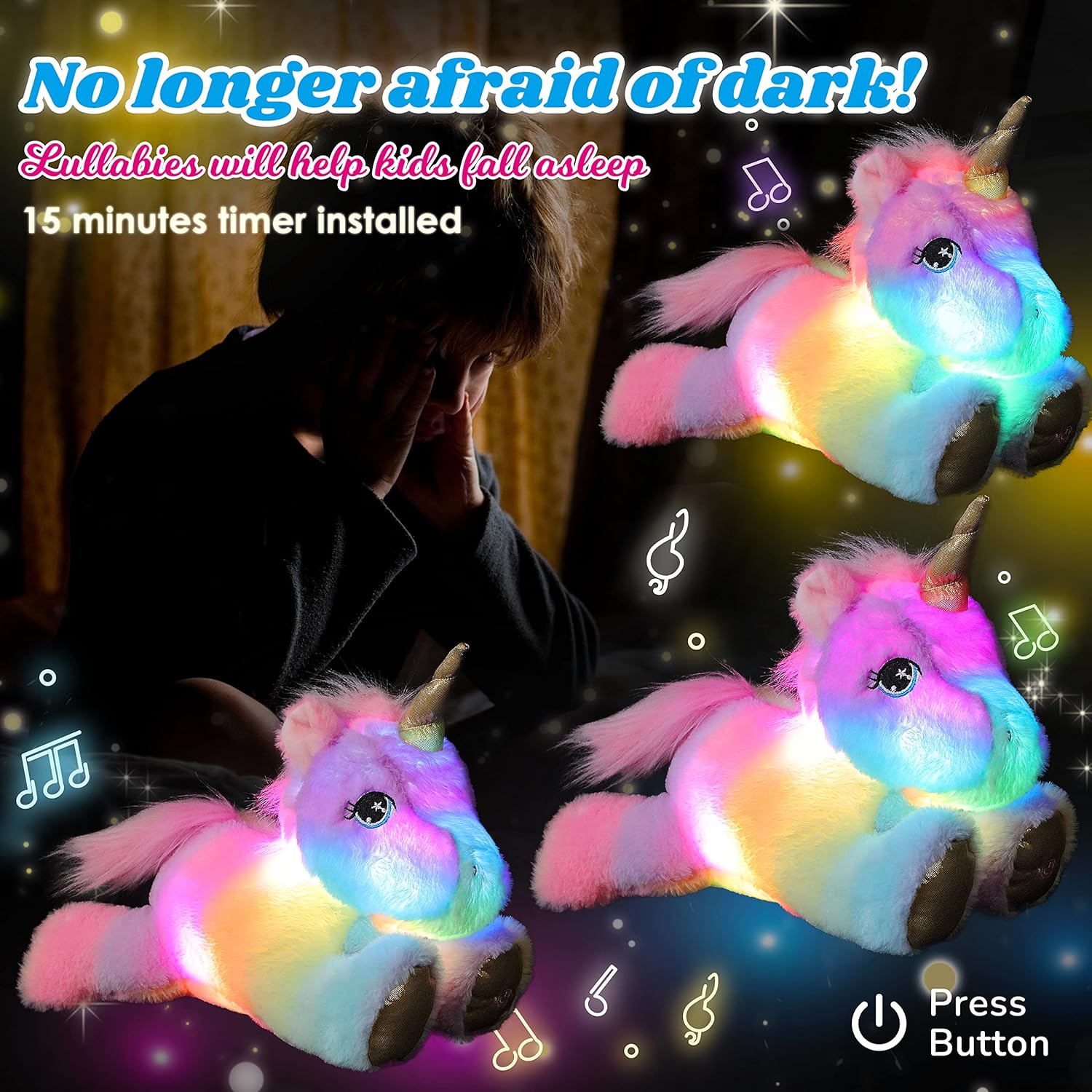 Cuteoy Musical Plush Unicorn Nightlight Toy