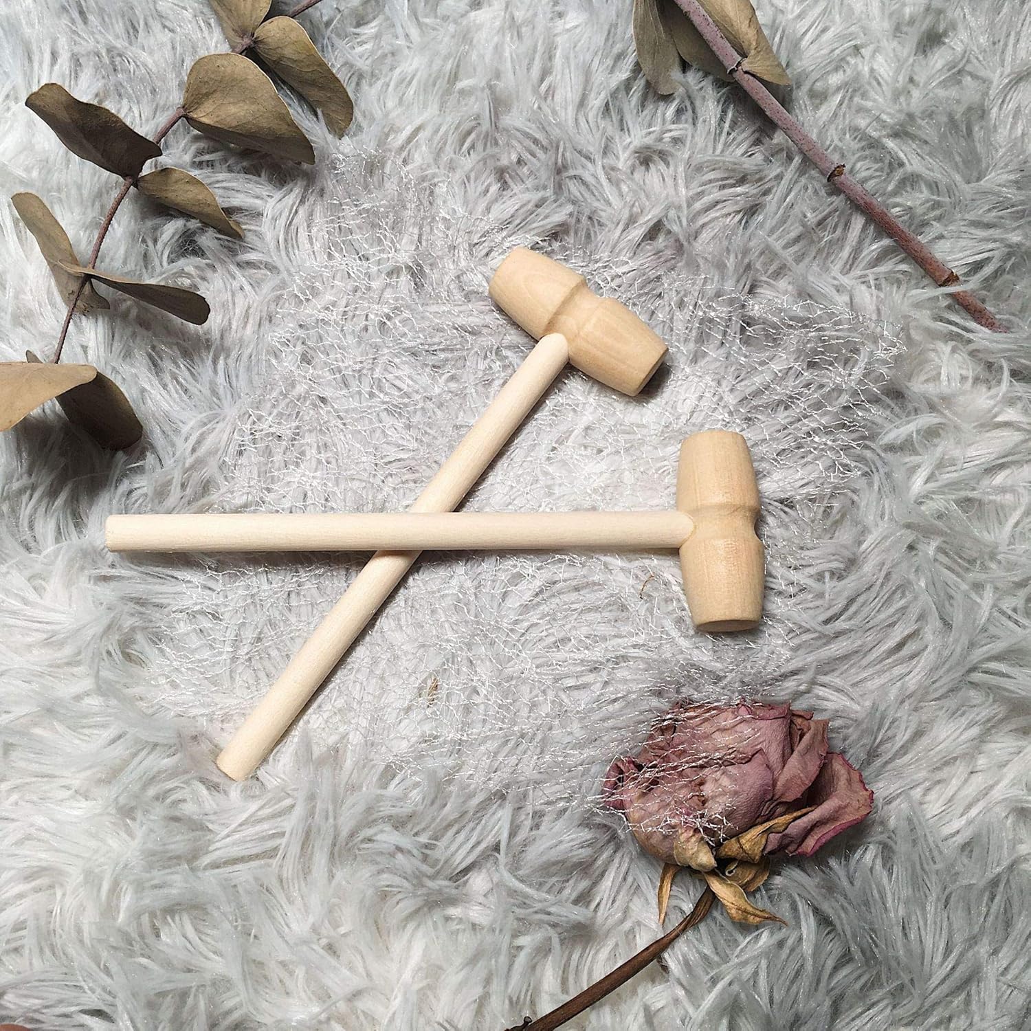 30Pcs Miniature Wooden Hammer for DIY and Seafood Shelling