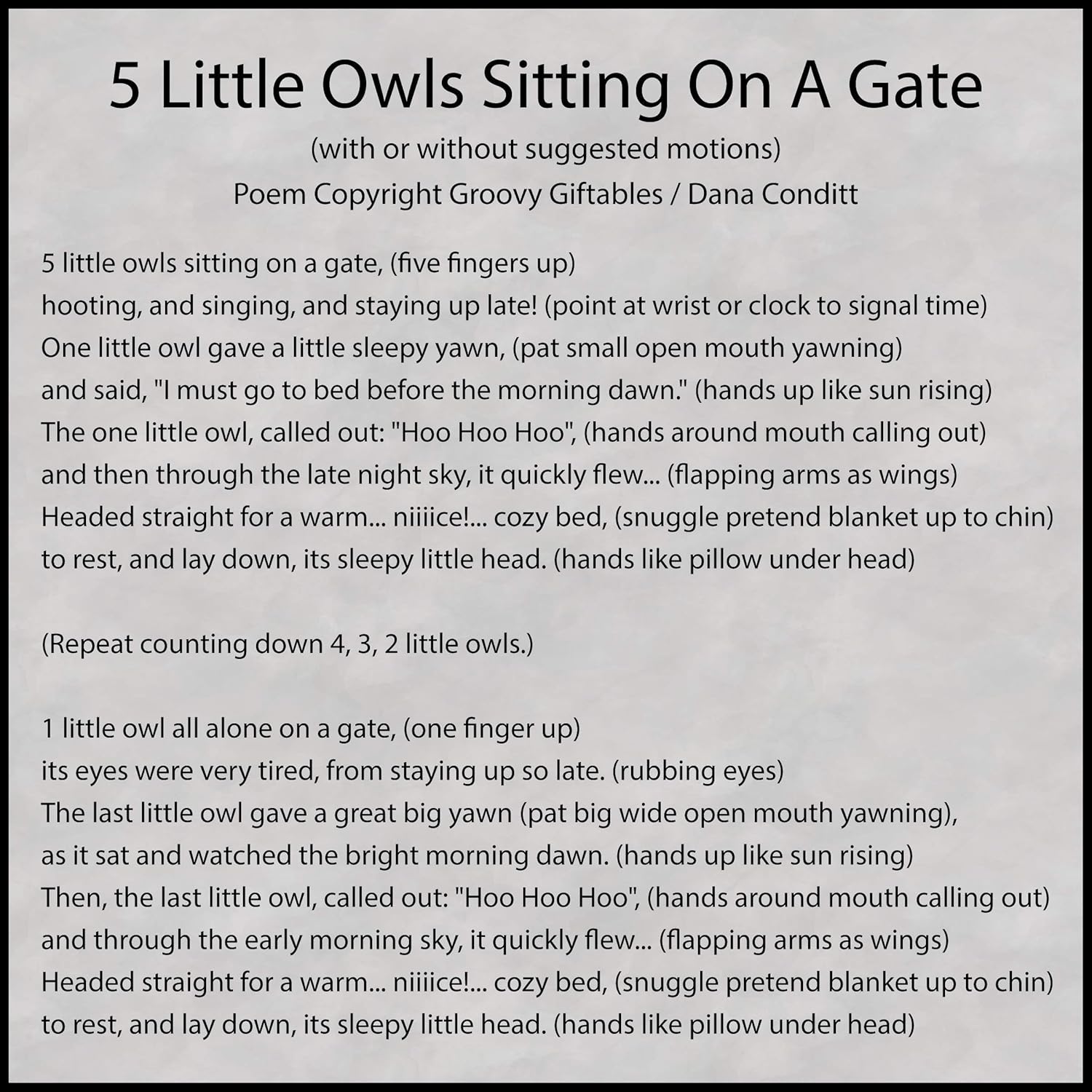 Groovy Giftables 5 or 10 Little Owls Felt Play Art Set