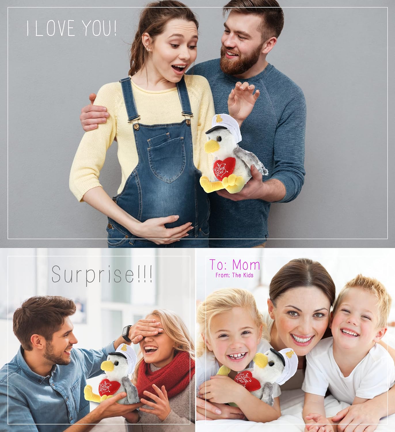 DolliBu I Love You Valentine Seagull Sailor Plush - 75 Inches