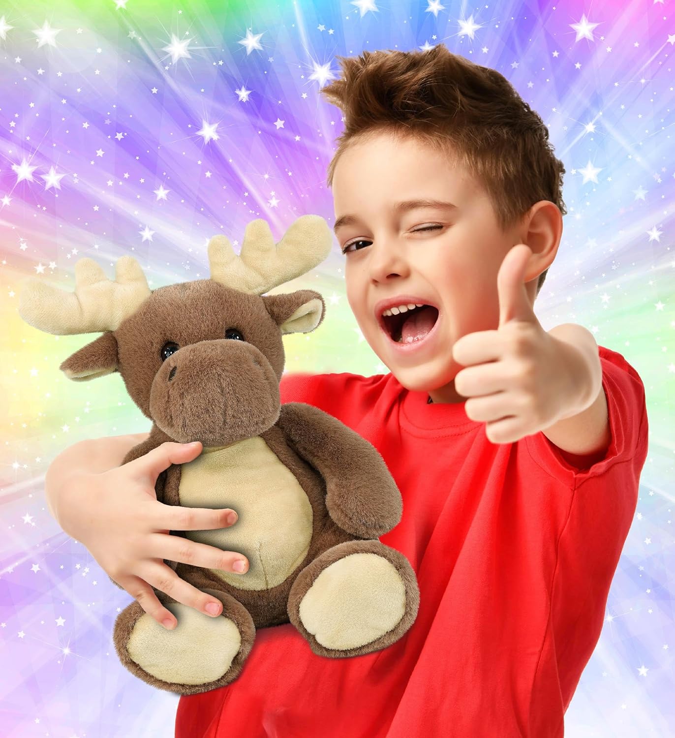 DolliBu Super Soft Moose Stuffed Animal 9 Inches