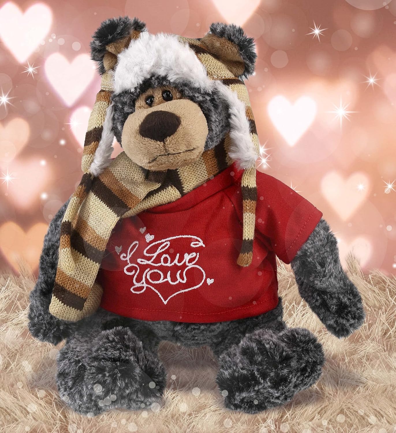 DolliBu I Love You Valentine Standing Black Bear - 11 Inches 1