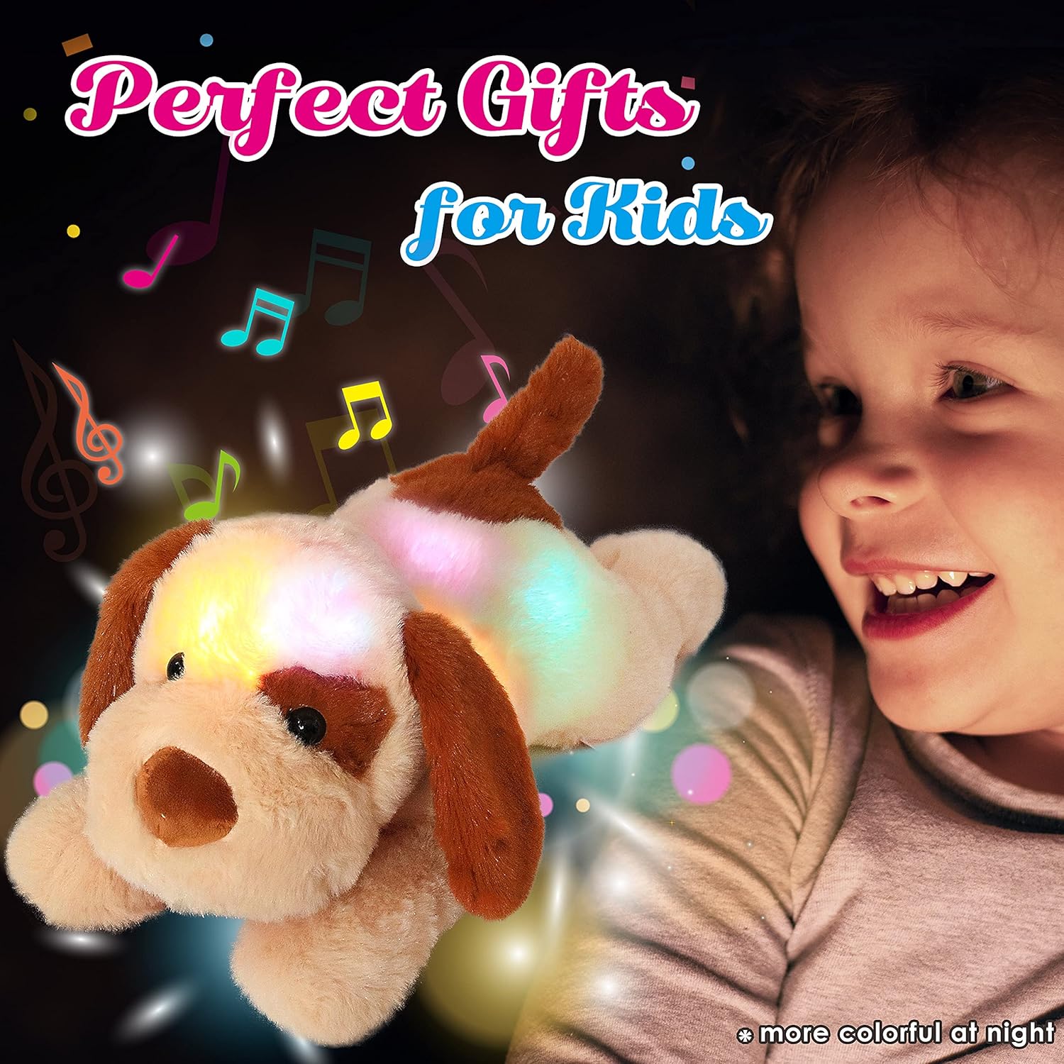 Cuteoy Musical Plush Dog Nightlight Toy 14 Inch 1