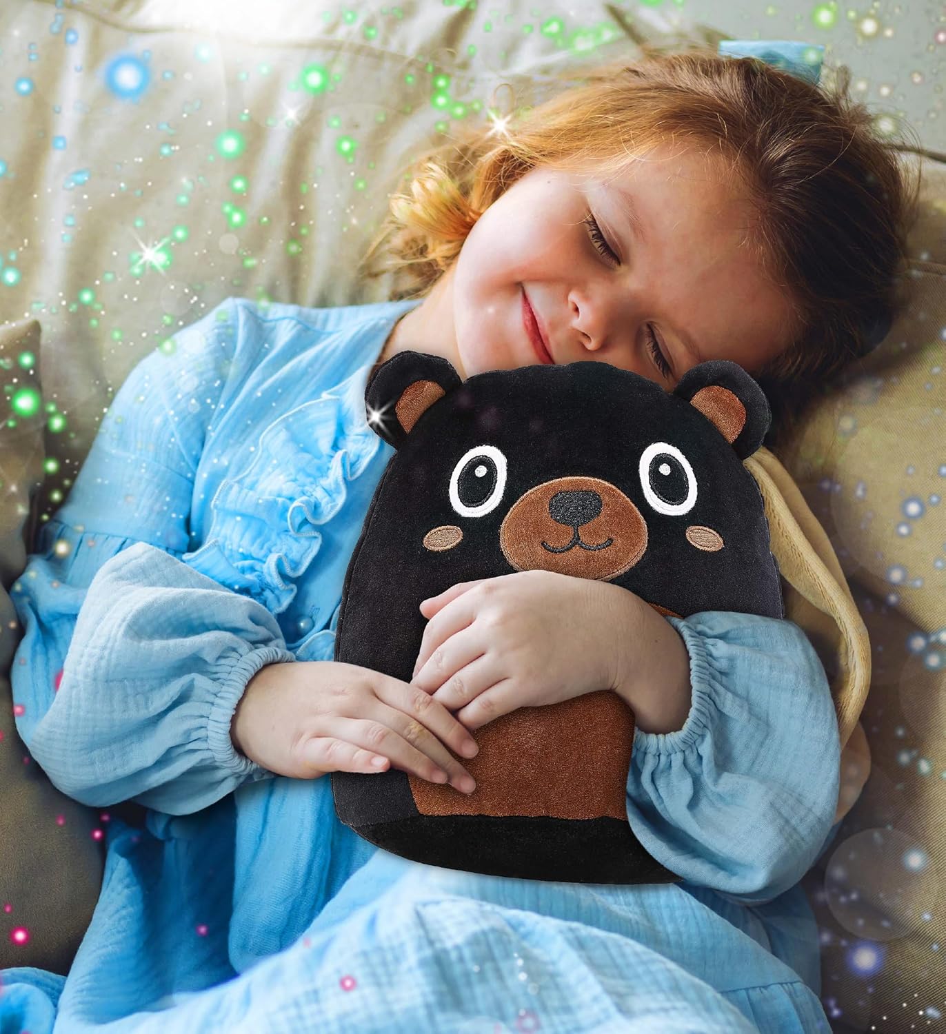 DolliBu Snug-Mooshies Black Bear Plush Toy - 10 Inch