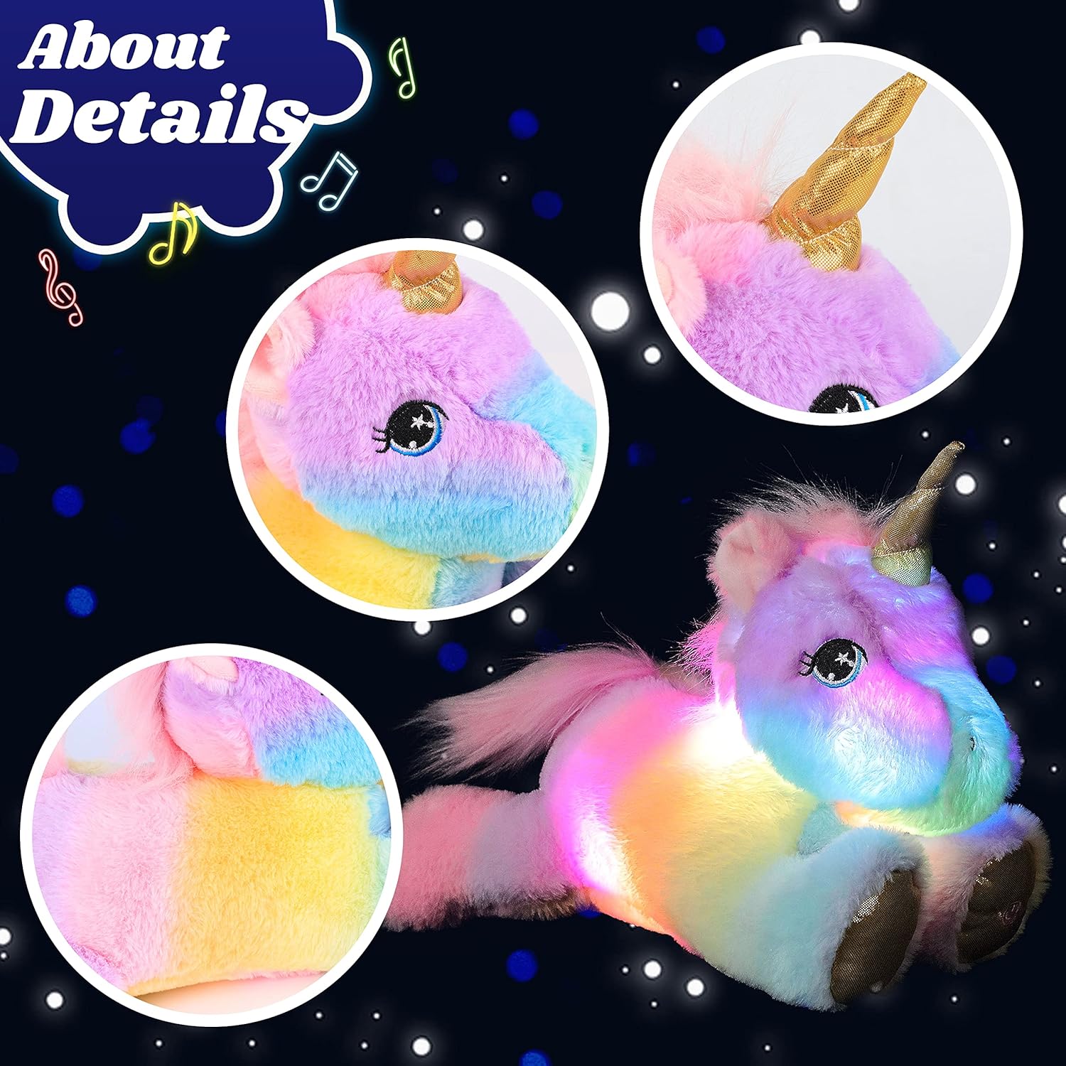 Cuteoy Musical Plush Unicorn Nightlight Toy