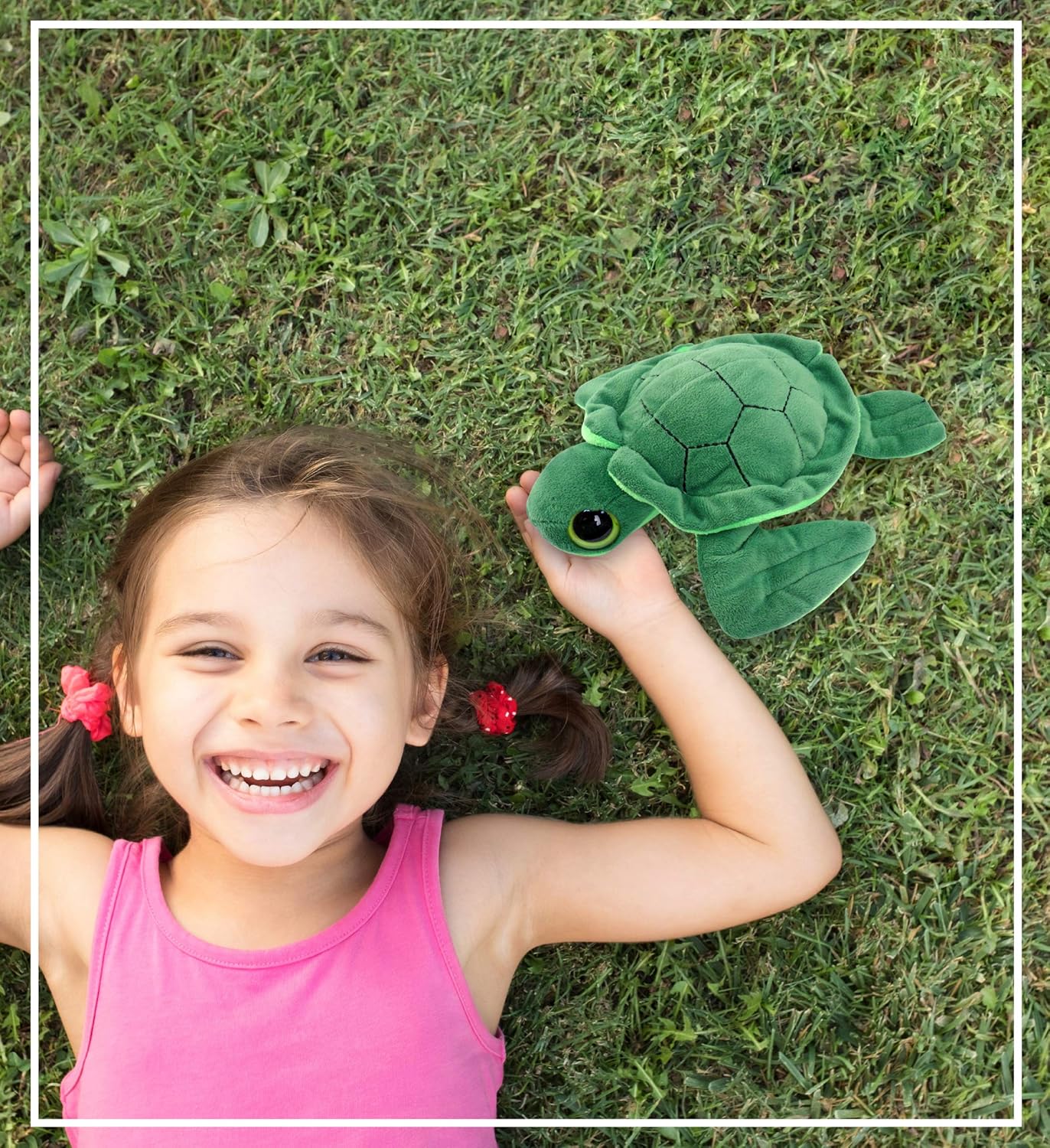 DolliBu Plush Sea Turtle - 6 Inch Huggable Big Eye Toy