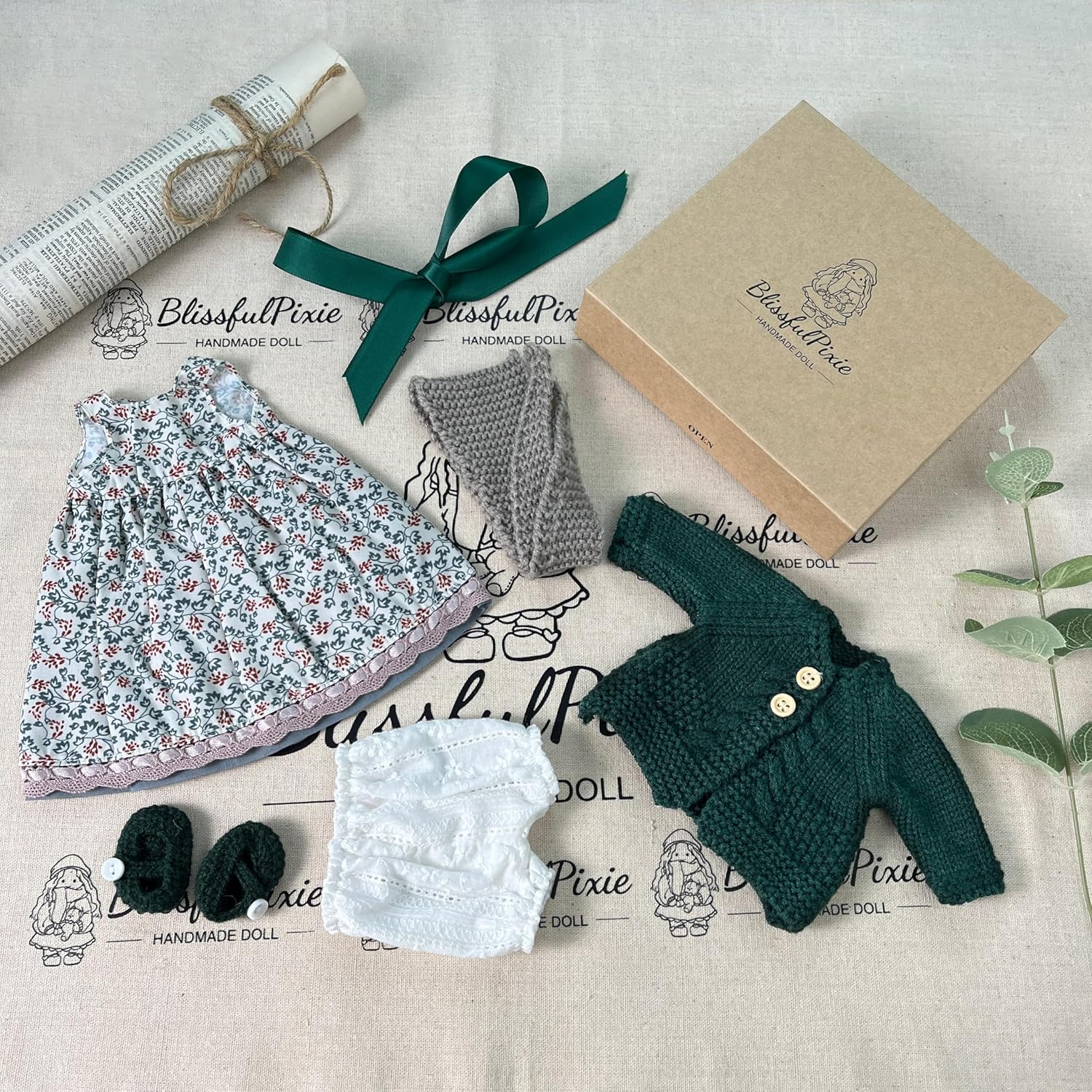BlissfulPixie 12 Inch Waldorf Doll Clothes Set
