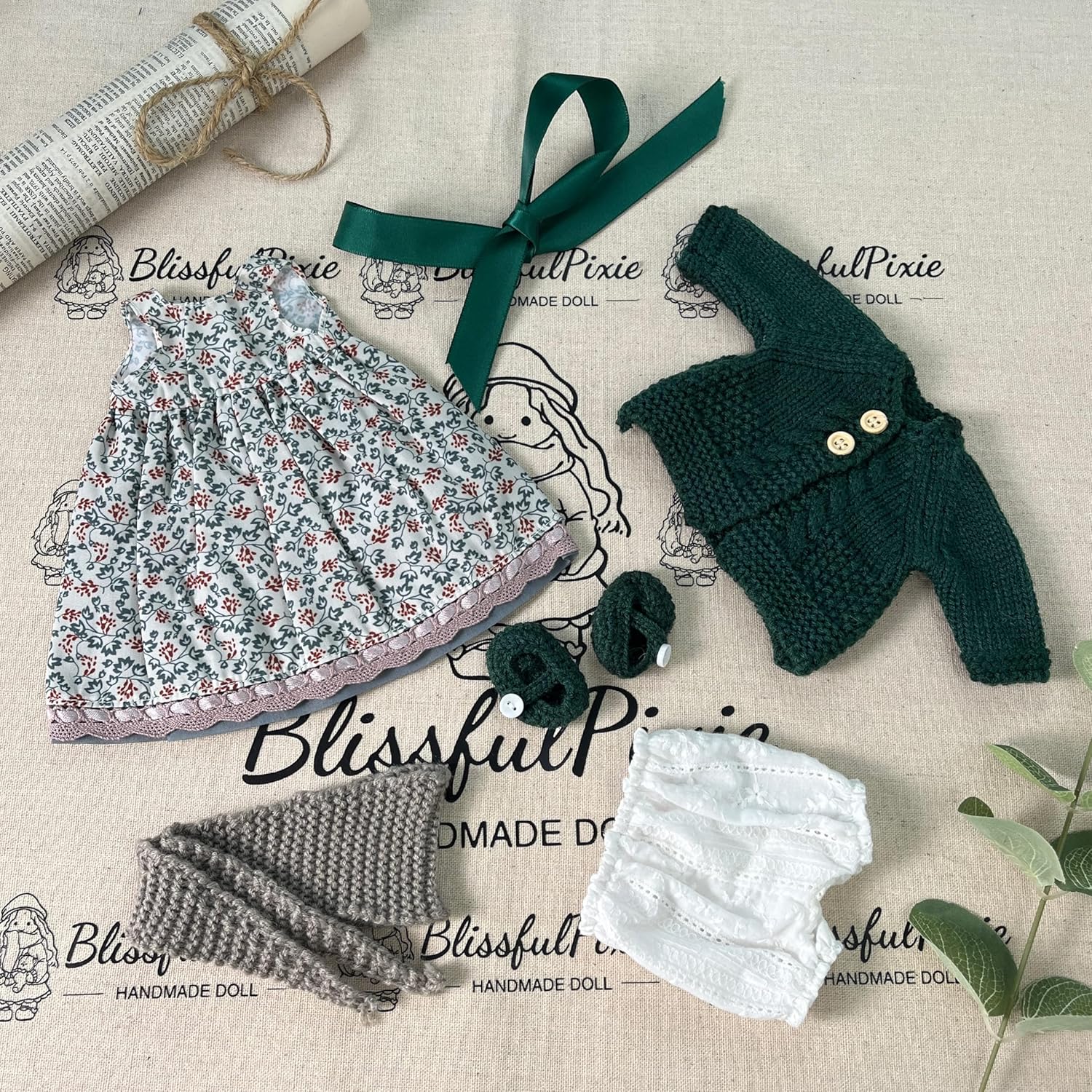 BlissfulPixie 12 Inch Waldorf Doll Clothes Set